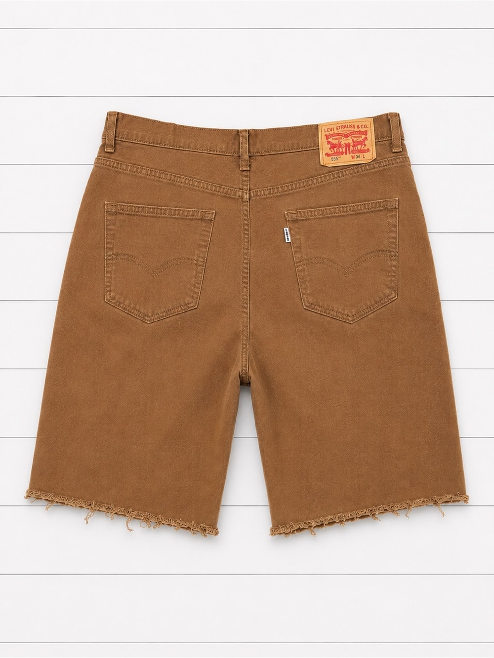 Levi’s 555 Cut-Off Jorts Men’s 34 | Tan Denim Frayed Hem Shorts - Picture 4 of 5